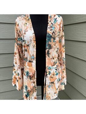 KORI Wrap Cover Up Swim Cover Up Floral, Top,  Woman's size S